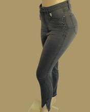 Load image into Gallery viewer, Gray Black skinny jeans
