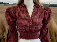 Load image into Gallery viewer, checkered crop long sleeve
