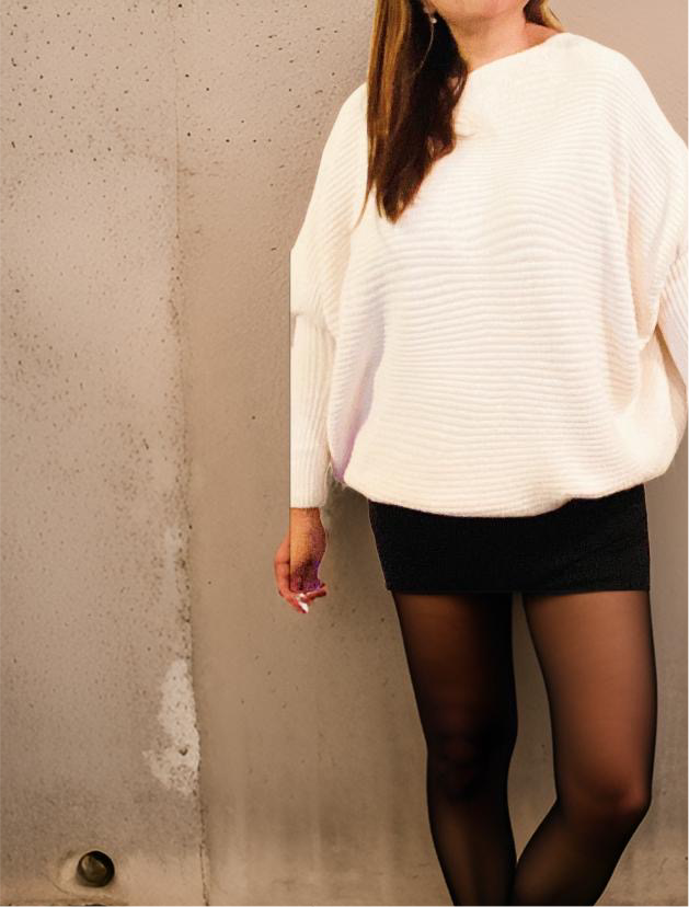 Off white dolman sleeve sweater