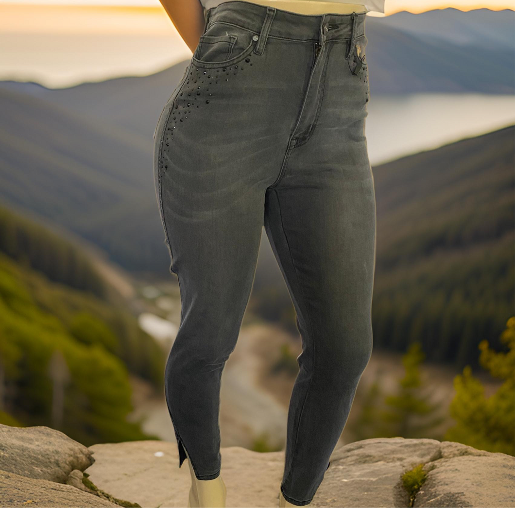 Gray Black skinny jeans