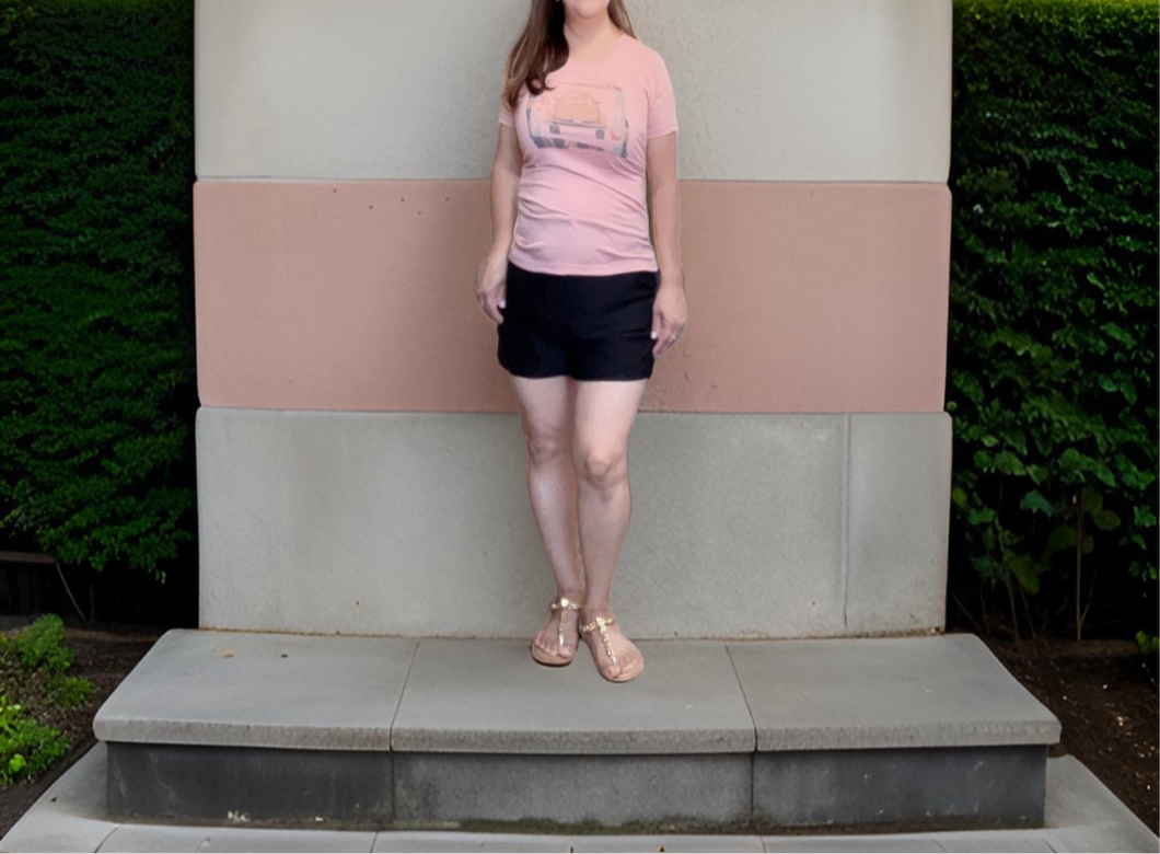 Soft pink print tee top