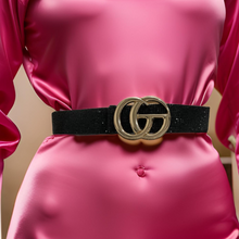 Load image into Gallery viewer, Double ring GC buckle rhinestone skinny long belt
