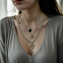 Load image into Gallery viewer, Multi link layer with charm drop necklace
