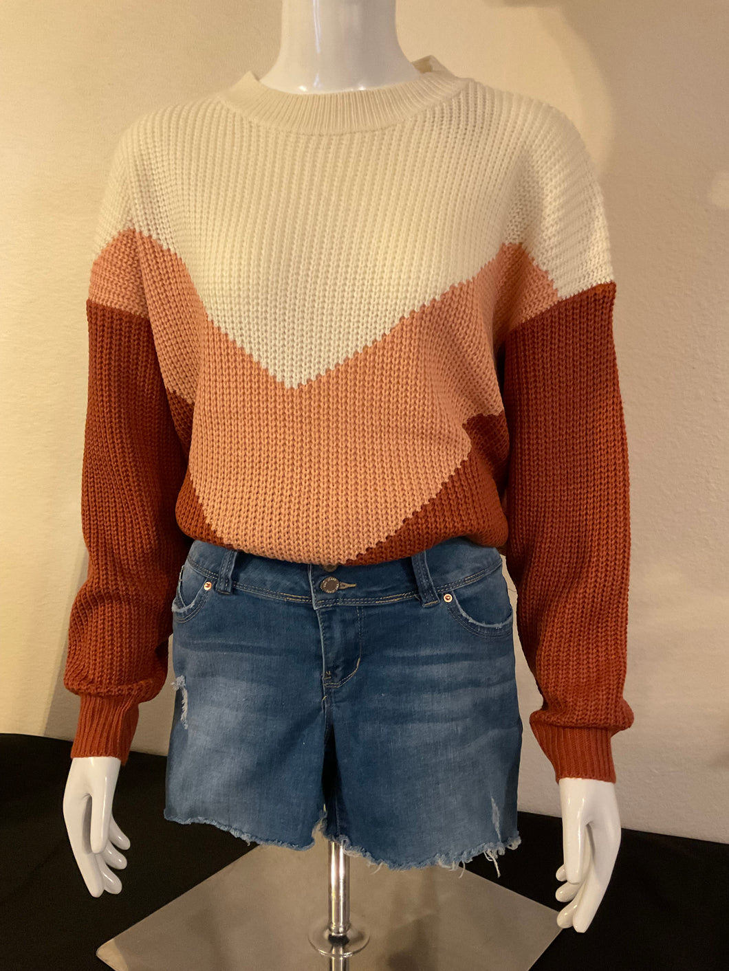 Color block sweater pull over