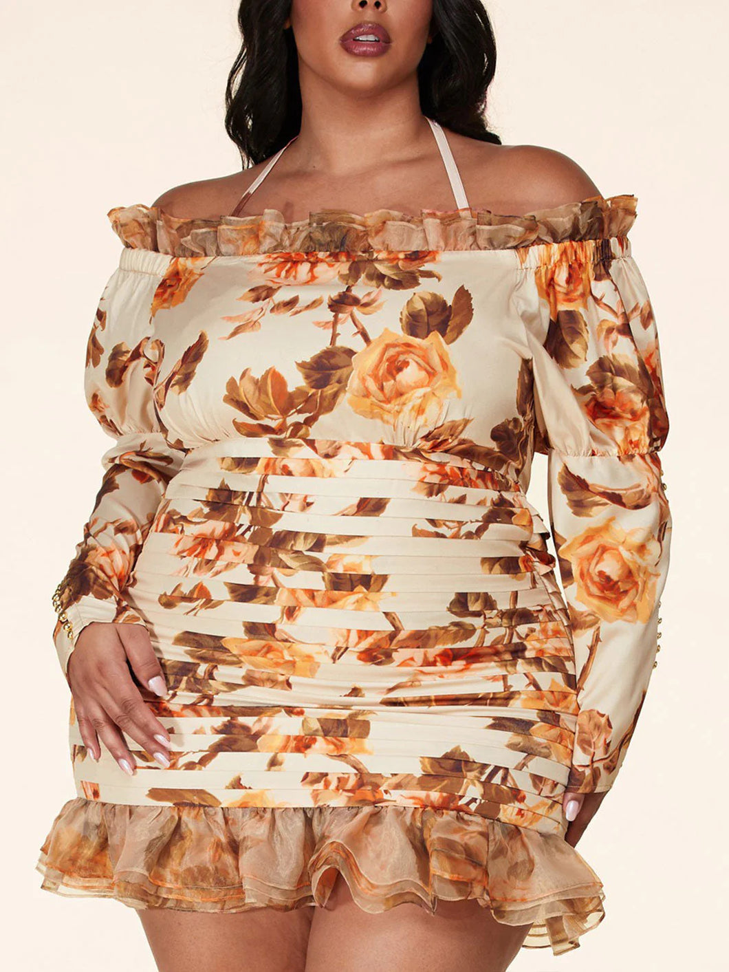 Mini floral dress/plus size